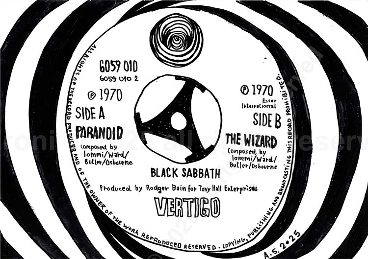 Phonograph Record Label Drawing with Acrylic Marker